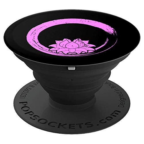 Zen Circle Pink Lotus Flower PopSockets Grip and Stand for Phones and Tablets