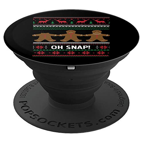 OH SNAP Gingerbread Men Ugly Christmas Sweater Style PopSockets Grip and Stand for Phones and Tablets