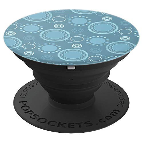 Blue Circles and Dots Fun Pattern Design PopSockets Grip and Stand for Phones and Tablets