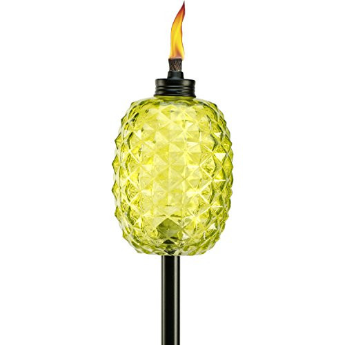 TIKI Brand 65-Inch Aloha Pineapple Glass Torch, Green