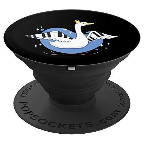 Swan Musical Keys Bird Music Piano Pianist Girl Sweet Gift PopSockets Grip and Stand for Phones and Tablets