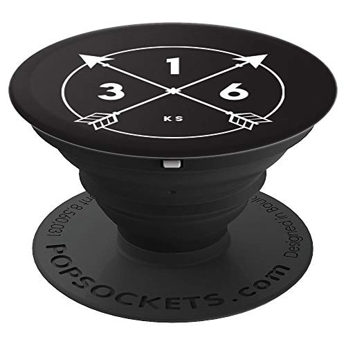 Kansas Area Code 316 State Pride Souvenir Gift Arrow Circle PopSockets Grip and Stand for Phones and Tablets