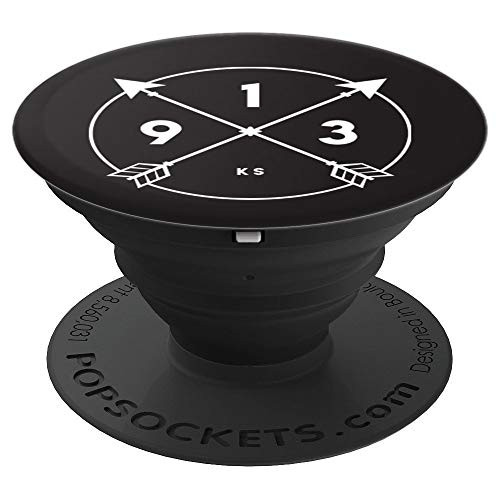 Kansas Area Code 913 State Pride Souvenir Gift Arrow Circle PopSockets Grip and Stand for Phones and Tablets