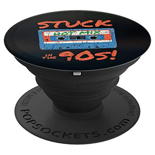 Stuck in the 90s Retro Distressed DJ Nineties Cassette Tape PopSockets Grip and Stand for Phones and Tablets