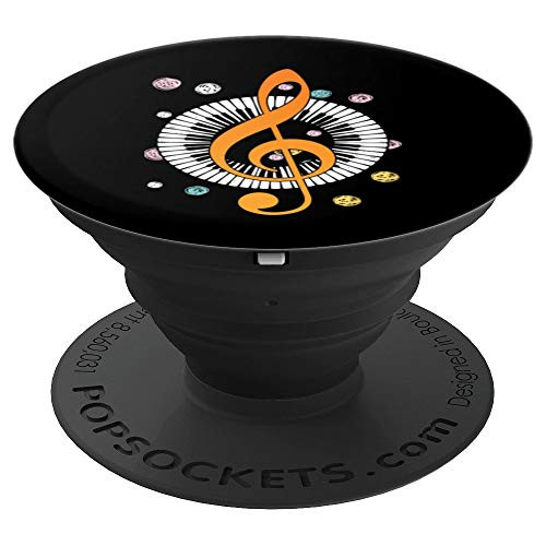 Piano Pianist Keyboard Synthesizer Player Note Clef Gift PopSockets Grip and Stand for Phones and Tablets