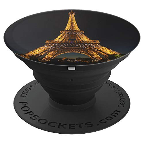 Paris at night Eiffel Tower sparkle nighttime city of light PopSockets Grip and Stand for Phones and Tablets