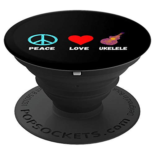 Ukelele Peace Sign Love Hawaiian Music Lover Guitar PopSockets Grip and Stand for Phones and Tablets