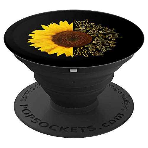 American Sign Language Thanksgiving Turkey ASL USA Sunflower PopSockets Grip and Stand for Phones and Tablets