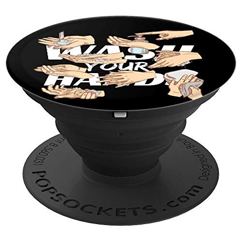 Please Wash Your Hands  Virus Flu Influenza Hygiene PopSockets Grip and Stand for Phones and Tablets