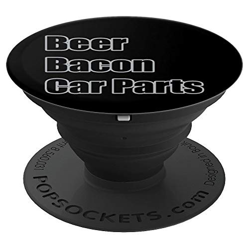 Funny Car Guy Gift  Beer Bacon Car Parts Car Enthusiast PopSockets Grip and Stand for Phones and Tablets
