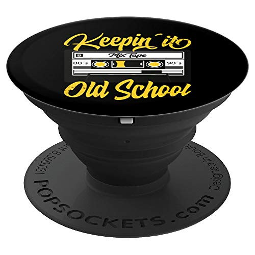Keeping it Old School Retro Vintage 80s 90s Cassette Tape PopSockets Grip and Stand for Phones and Tablets Keeping it Old School Retro Vintage 80s 90s Cassette Tape PopSockets Grip and Stand for Phones and Tablets