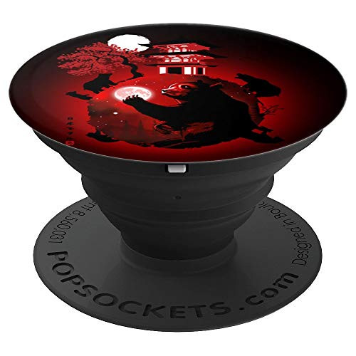 Japan Temple bear moon PopSockets Grip and Stand for Phones and Tablets