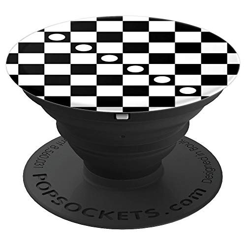 Black and White Geometric Circles and Squares PopSockets Grip and Stand for Phones and Tablets