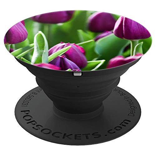 Purple Tulip Flowers PopSockets Grip and Stand for Phones and Tablets Purple Tulip Flowers PopSockets Grip and Stand for Phones and Tablets
