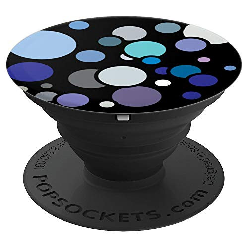 Colorful Blue Confetti Dots and Spots Circle Pattern PopSockets Grip and Stand for Phones and Tablets