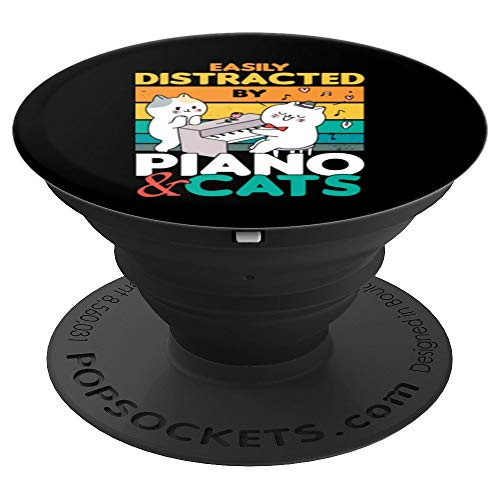 Cat Singing Pet Vintage Piano Pianist Musical Keys Gift PopSockets Grip and Stand for Phones and Tablets Cat Singing Pet Vintage Piano Pianist Musical Keys Gift PopSockets Grip and Stand for Phones and Tablets