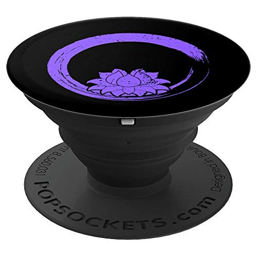 Zen Circle Purple Lotus Flower PopSockets Grip and Stand for Phones and Tablets