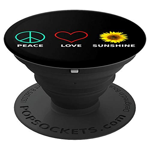 peace love sunshine cute sunflower signs symbolic design PopSockets Grip and Stand for Phones and Tablets