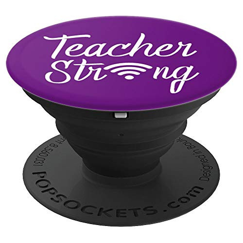 Teacher Strong Distance Learning Wifi Back To School Gift PopSockets Grip and Stand for Phones and Tablets