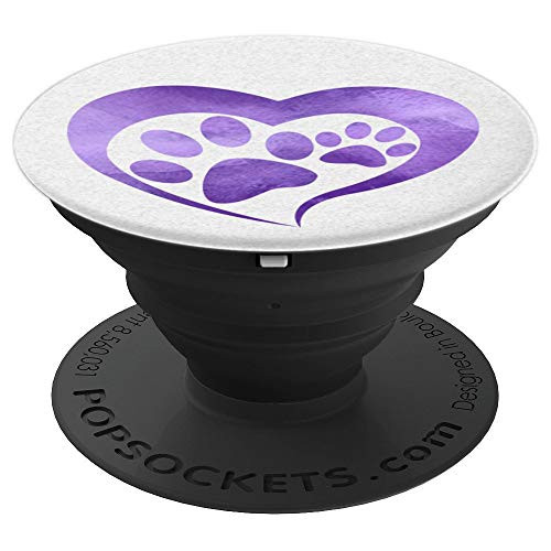 Purple watercolor Dog Paw Print Heart On White PopSockets Grip and Stand for Phones and Tablets Purple watercolor Dog Paw Print Heart On White PopSockets Grip and Stand for Phones and Tablets