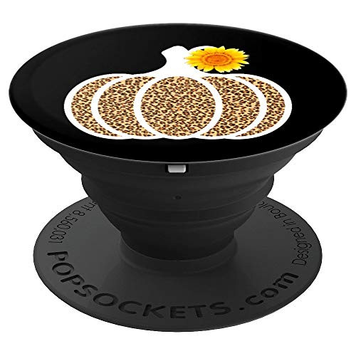 Pumpkin Sunflower Leopard Cheetah Print Halloween Autumn PopSockets Grip and Stand for Phones and Tablets