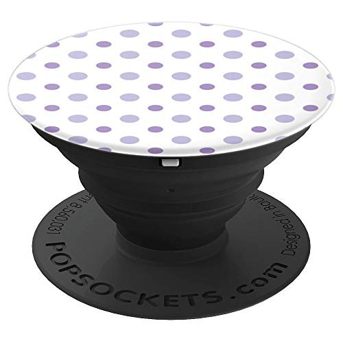 PopSockets Purple Lavender Polka Dots PopSockets Grip and Stand for Phones and Tablets