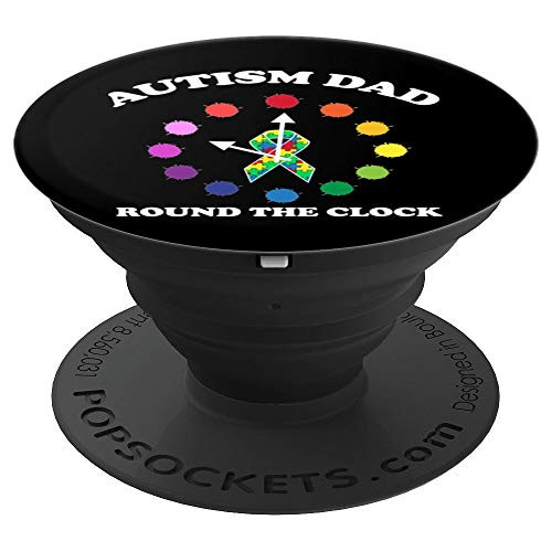 Dad Puzzle Piece Ribbon Autistic Cool Autism Awareness Gift PopSockets Grip and Stand for Phones and Tablets