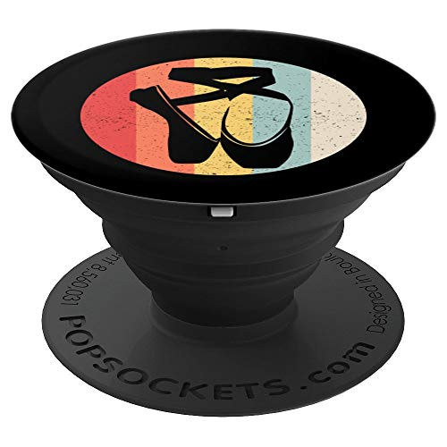 Retro Ballet Shoes Sunset Vintage Circle PopSockets Grip and Stand for Phones and Tablets