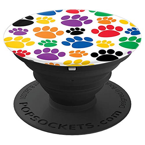 Animal Lover Gift Colorful Tracks Print Dog Cat Paw PopSockets Grip and Stand for Phones and Tablets Animal Lover Gift Colorful Tracks Print Dog Cat Paw PopSockets Grip and Stand for Phones and Tablets