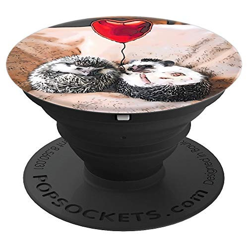 Hand Drawn Hedgehogs Holding Heart Balloon PopSockets Grip and Stand for Phones and Tablets Hand Drawn Hedgehogs Holding Heart Balloon PopSockets Grip and Stand for Phones and Tablets