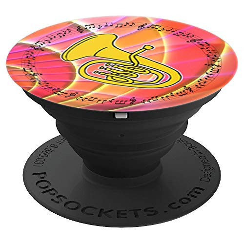 Euphonium Player Band Gift Pattern 1 Music Notes in Circle PopSockets Grip and Stand for Phones and Tablets