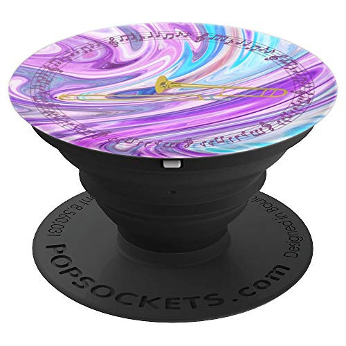 Trombone Player Gift  Music Notes in Circle Purple Swirl 2 PopSockets Grip and Stand for Phones and Tablets