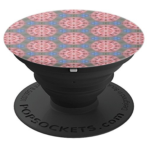 Kaleidoscope Pattern Mandala Burst Coral Blue Green Circles PopSockets Grip and Stand for Phones and Tablets