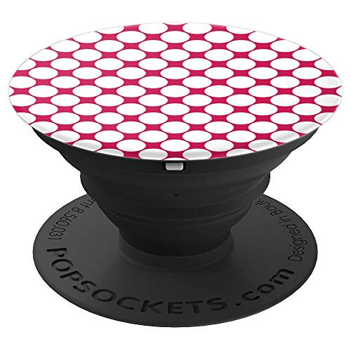 Dark Pink Large White Polka Dots Design PopSocket PopSockets Grip and Stand for Phones and Tablets