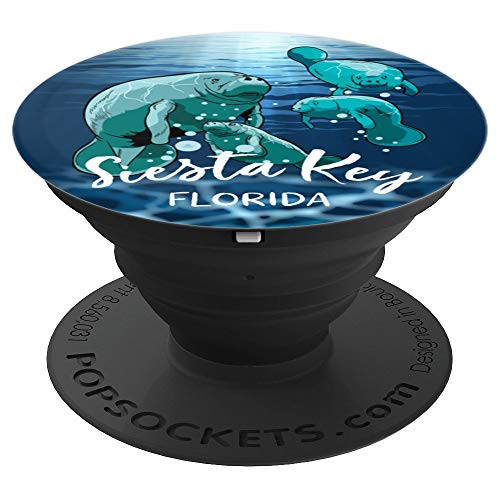 Siesta Key Florida Manatee Gifts for Men Women Kids PopSockets Grip and Stand for Phones and Tablets