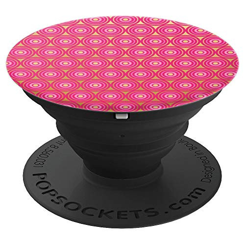 Pink Circle Pattern PopSockets Grip and Stand for Phones and Tablets