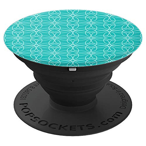 Turquoise Circle Loops Design PopSocket PopSockets Grip and Stand for Phones and Tablets