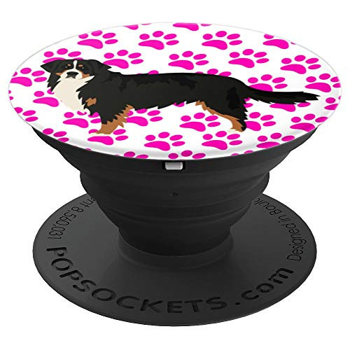 Bernese Mountain Dog Paw Prints PopSockets Grip and Stand for Phones and Tablets
