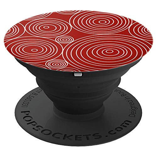 Cute white circles with red background popSockets PopSockets Grip and Stand for Phones and Tablets