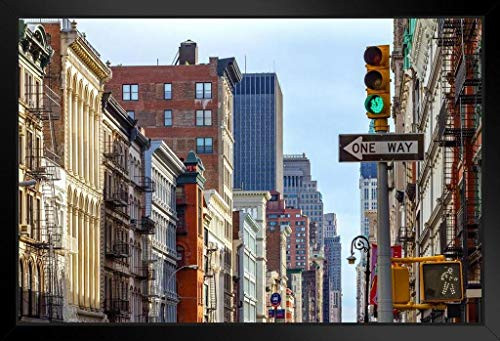 New York City Street Scene SOHO Lower Manhattan Photo Black Wood Framed Art Poster 20x14 New York City Street Scene SOHO Lower Manhattan Photo Black Wood Framed Art Poster 20x14