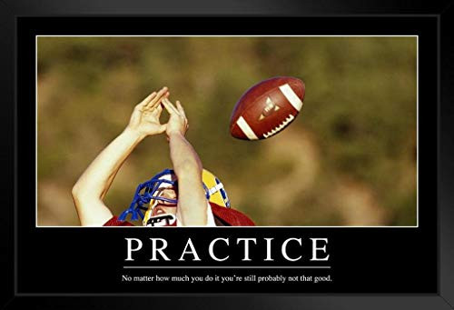 Practice Funny Demotivational Black Wood Framed Art Poster 14x20 Practice Funny Demotivational Black Wood Framed Art Poster 14x20