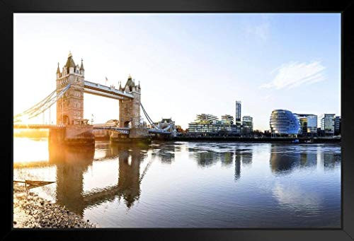 Tower Bridge Southwark London England Skyline Sunrise Photo Black Wood Framed Art Poster 20x14 Tower Bridge Southwark London England Skyline Sunrise Photo Black Wood Framed Art Poster 20x14