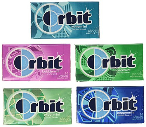 Wrigleys Orbit 20 Pack  14 Piece Packages  Sugar Free Gum  Variety Box