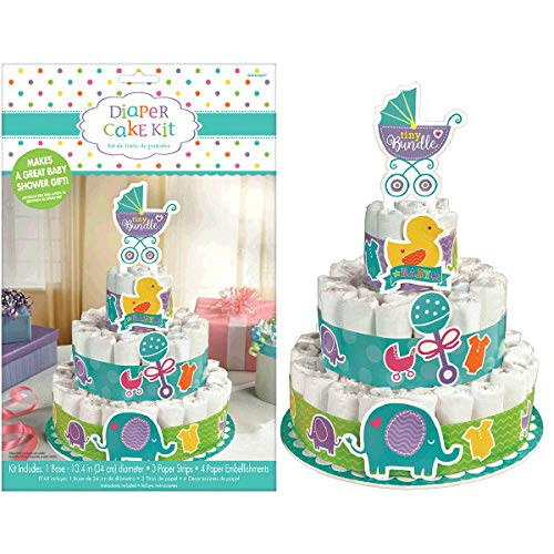 amscan Baby Shower Diaper Cake Kit 6 Ct Multicolor One Size 380071