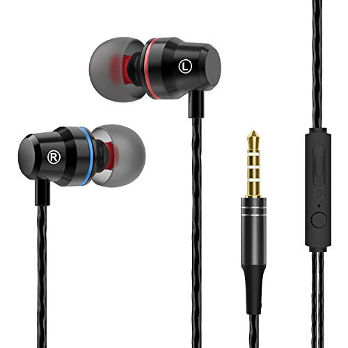 in Ear Headphones, Noise Isolating Stereo Bass Earphones with Mic?Dynamic Drivers Earbuds Provide Stereo & Crystal Clear Sound for Running, Jogging, Hiking
