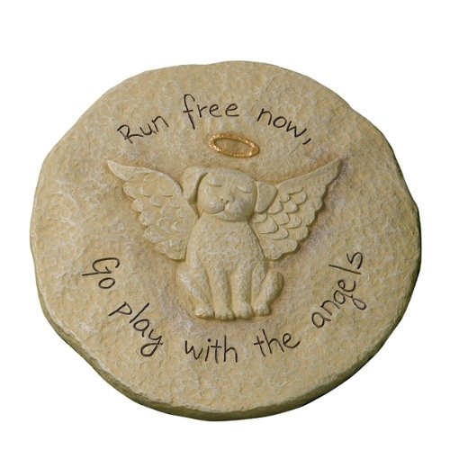 Grasslands Road Beloved Run free now Dog with Halo Remembrance Stepping Stone Plaque