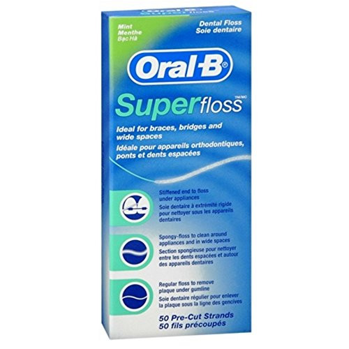OralB Super Floss Mint Dental Floss PreCut Strands 50 ea Pack of 18 OralB Super Floss Mint Dental Floss PreCut Strands 50 ea Pack of 18