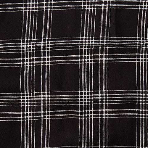 TELIO Vangogh Rayon Twill Print Plaid Yard Black Ecru