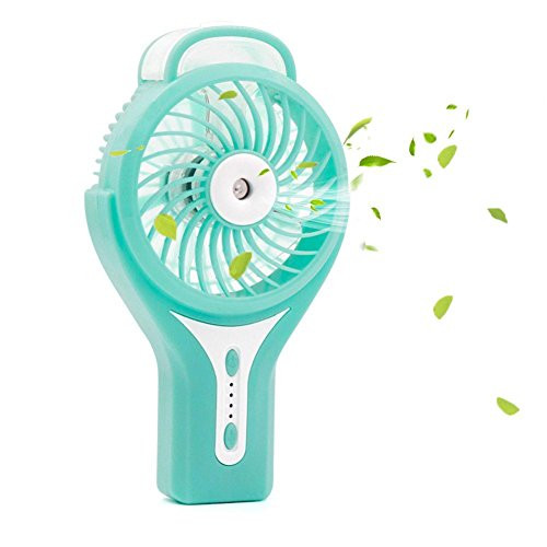 TianNorth Misting Fan Mini USB Handheld Humidifier Mist Water Spray Air Condictioning Moisturizing Fan Portable Face Spray Mist Humidifier (Blue)