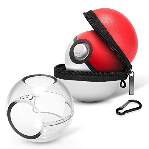 HEYSTOP (Upgraded Version) Portable Carrying Case for Nintendo Switch Poke Ball Plus Controller, Accessory Bag for Pokémon: Let's Go Pikachu Eevee Game for Nintendo Switch?Carrying Case+Clear case?